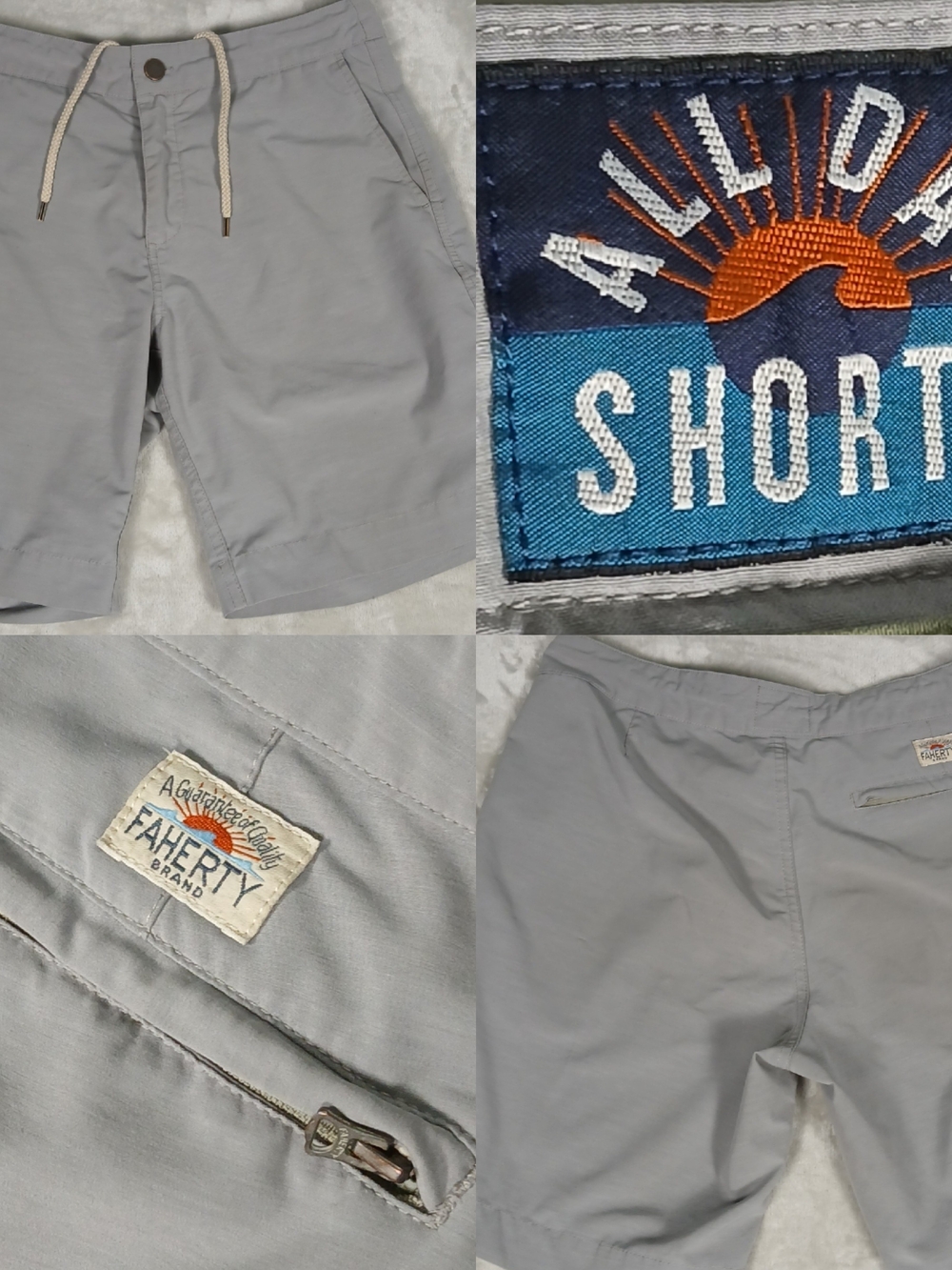 Faherty All Day Shorts 32 Men's Gray
